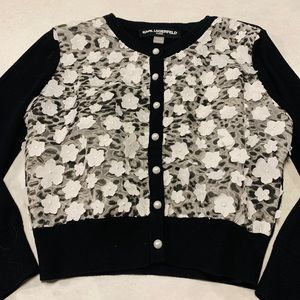 KARL LAGERFELD - Black crop vest XS